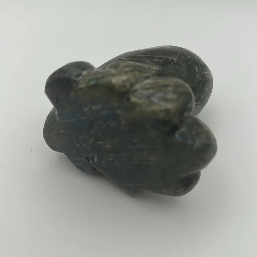 Natural blue flash labradorite octopus carving